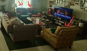 3 one seater sofas
