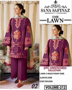 lawn embroidered suits 2 pc. . 03184175768