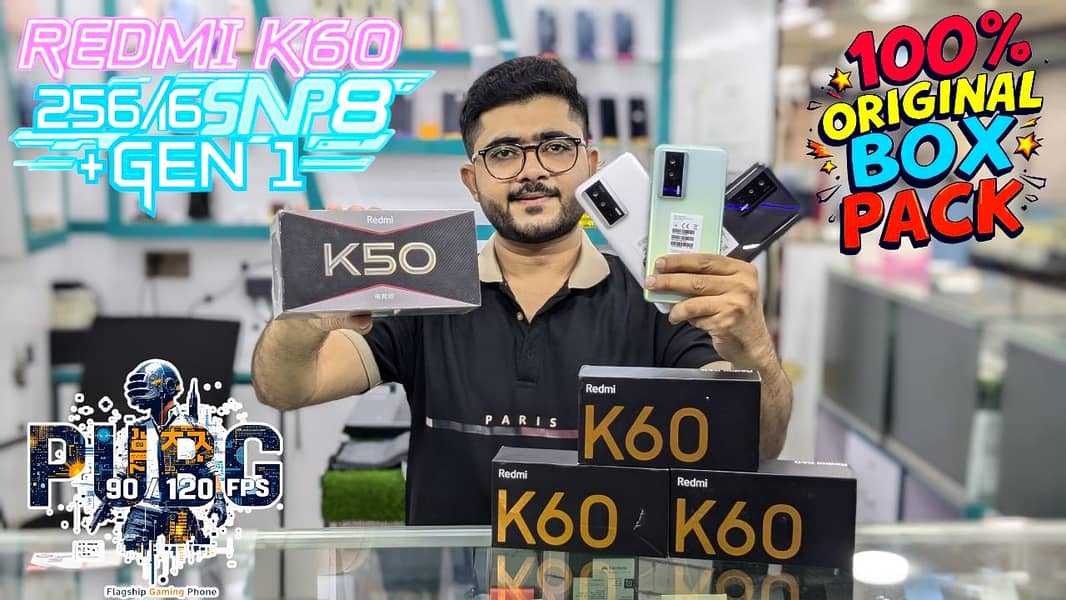 REDMI K60 K50 256/16 DUAL-SIM (PUBG 120 FPS) OFFICIAL PTA TAX 32,000 3