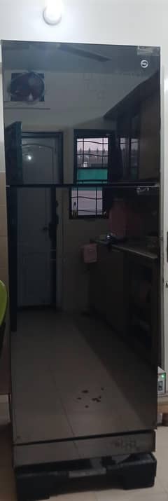 glass fridge