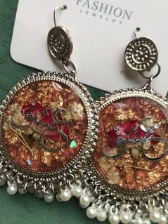 Resin flower preserved Jhumka