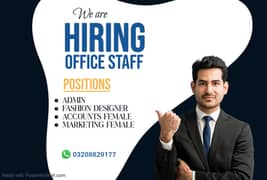 Female Fashion Designer - Admin - marketing female required