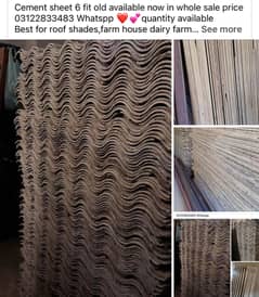 Old cement sheets 6 fit available in quantity plus whole sale price