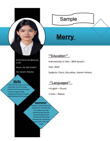 Resume, Assignment & MS Word/Excel Work – Fast & Affordable” 1