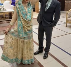 Fancy Embroidered Full Heavy Gharara Lahanga for Reception