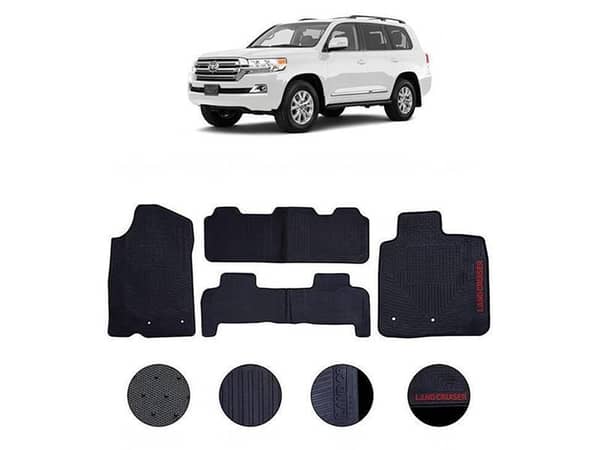 Genuine Latex Rubber Floor Mats Set for Toyota Land Cruiser V8 (2010-2022) - 4 Piece Fitting