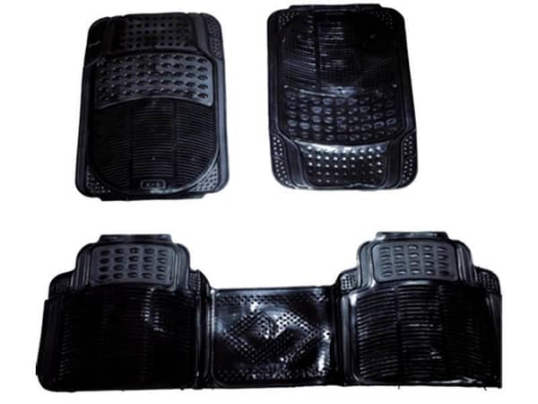Black Universal Transparent Floor Mats - 3 Piece Set for Cars