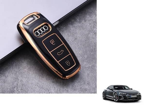 Audi E-Tron GT Key Cover in TPU - Black and Gold