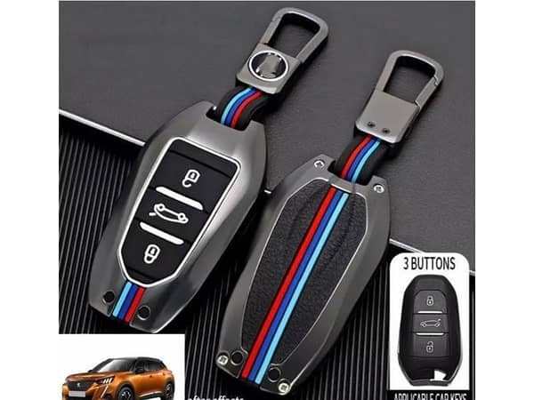 Key Cover for Peugeot 2008 (2022-2023) Featuring a Metal Shell