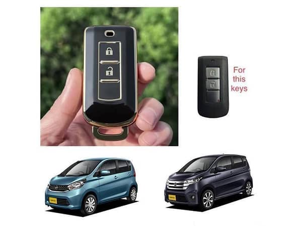 Nissan Dayz 2019-2023 Push Start Remote TPU Key Cover Black and Gold