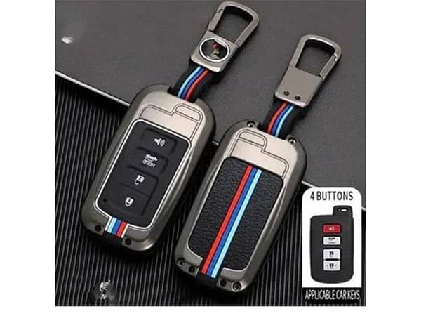 Toyota Corolla Grande 2017-2024 Key Cover in Metal and Silicone with Keychain