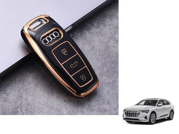 Audi E-Tron Key Cover in TPU Material - Black and Gold