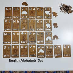 26 Pcs Wooden Alphabet Tracing Slates – Educational Toy for Kids