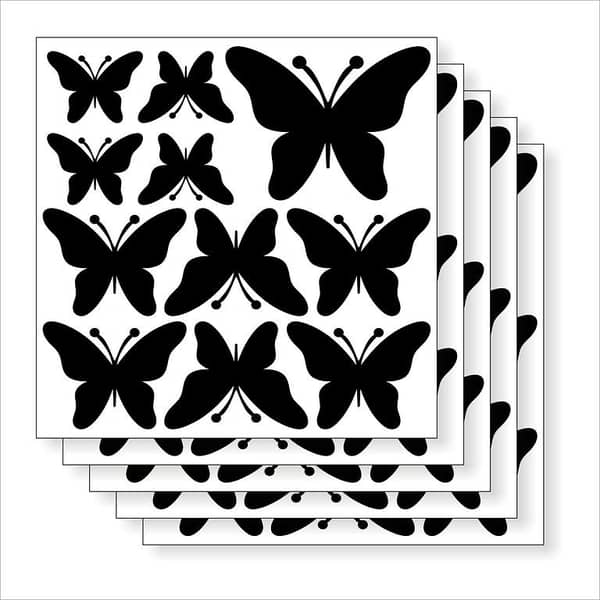 ZECOR GALLERY 55-Piece Butterfly Wall Stickers for Kids' Bedroom Decoration