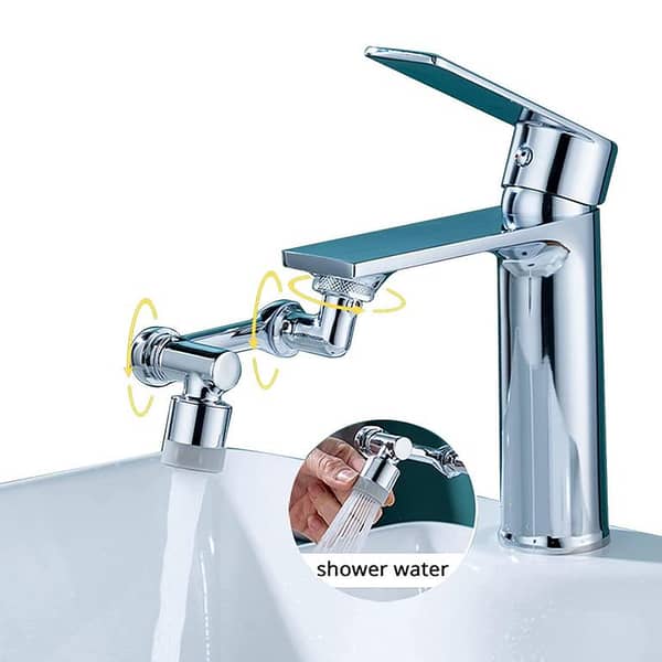 Brass Bathroom Faucet Adapter with 1080° Rotation for Kitchen and Sink Use, Wall-Mounted, Anti-Splash, Water-Saving Design