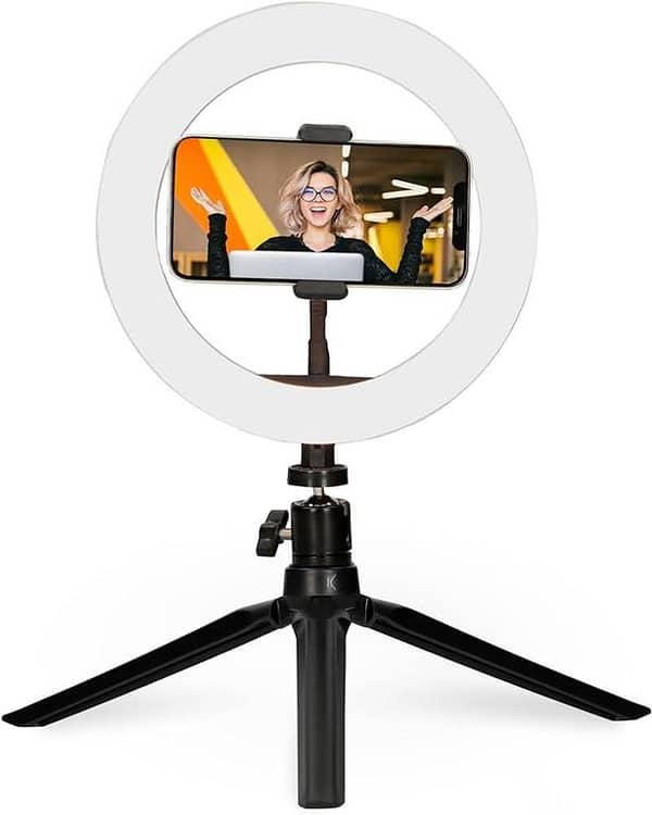 20cm Ring Light with Adjustable Tripod Stand and Multiple Brightness Levels