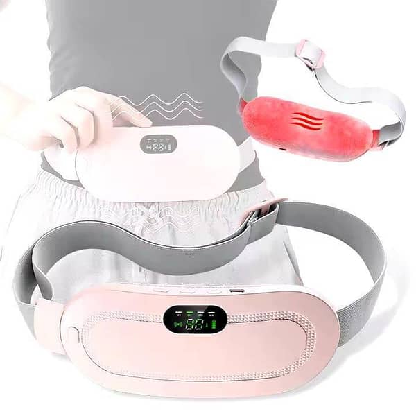 Babe Menstrual Cramp Relief Belt - Portable Heating Pad and Massager for Women with 3 Heat Levels, 4 Modes, and Electric Massage Function