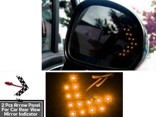 2 PCS LED Arrow Panel Lights for Car Rear View Mirror | Turn Signal Indicators
