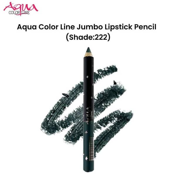 Aqua Color Line Jumbo Lipstick Pencil in Shade 222 for Precise Lip Definition and Full Coverage