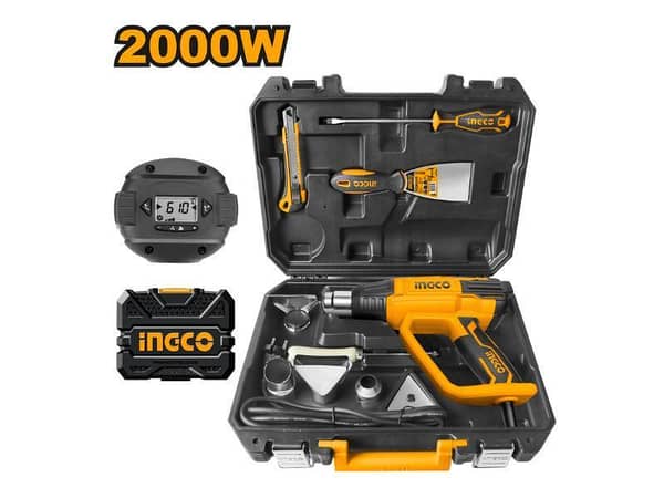 Ingco HG200028-1 Heat Gun with LCD Display and Adjustable Temperature