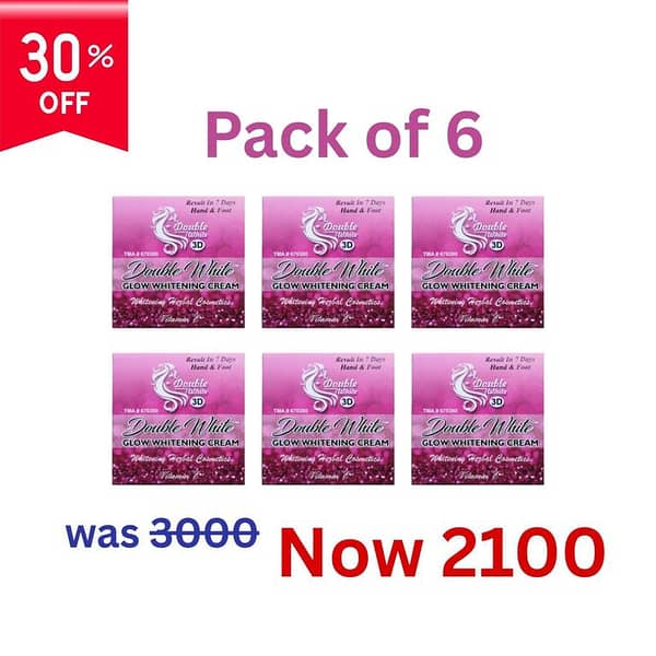 Pack of 6 Double White Hand & Foot Whitening Cream for Brightening and Nourishing Skin