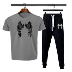 New Arrival 2 pc Angle wings printed summer tracksuit soft & comfy