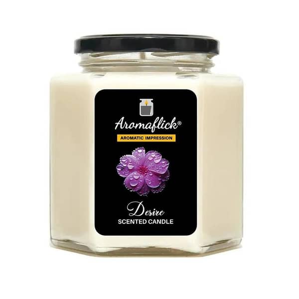 Desire Scented Candle in Hexagonal Jar – Warm & Sophisticated Aroma