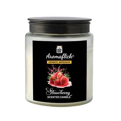 Strawberry Scented Candle in Glass Jar – Sweet & Fruity