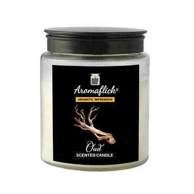 AROMAFLICK Oud Customized Scented Candle in Glass Jar