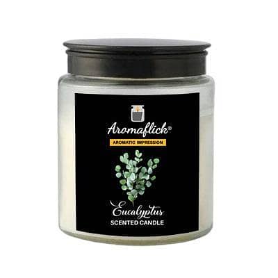Eucalyptus Scented Candle in Glass Jar – Clean & Refreshing Scent