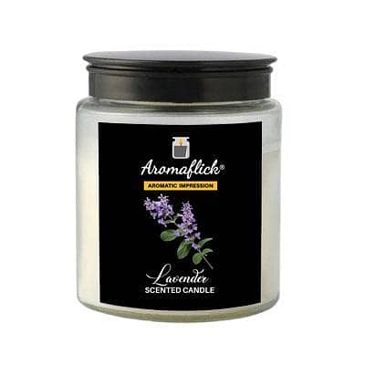 AROMAFLICK Lavender Customized Scented Candle in Glass Jar