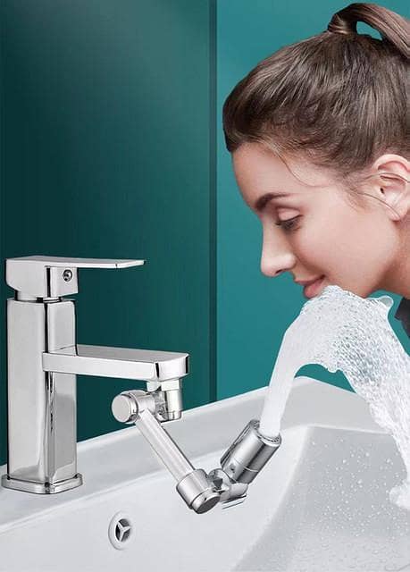 Universal 1080 Rotating Faucet Extender with Aerator for Bathroom and Kitchen Use