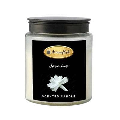 Jasmine Candle in Glass Jar – Calming Floral Scent for Home