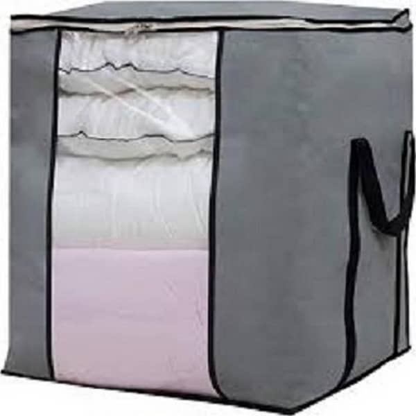 Afza Store Large Storage Cube Bag for Bedding with Reinforced Handles and Heavy Duty Design