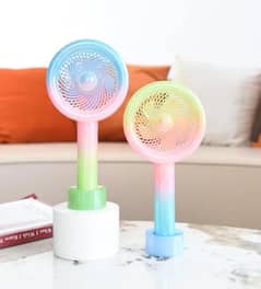 Portable Mini Cool Fan Rechargeable with Coloured Light