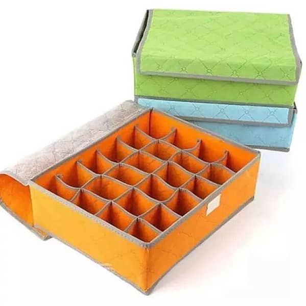 24-Grid Multicolor Non-Woven Organizer for Home Storage Solutions
