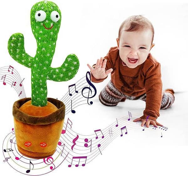 Dancing Cactus Toy with 120 Songs for Baby Funny Cactus Talking Singing shaking Dancing Toy for Baby Kids Soft Plush Talk Back Toy, Can Sing, Record and Repeats What You Say Creative Kids Educational Musical Toys Game for Children Birthday Gi