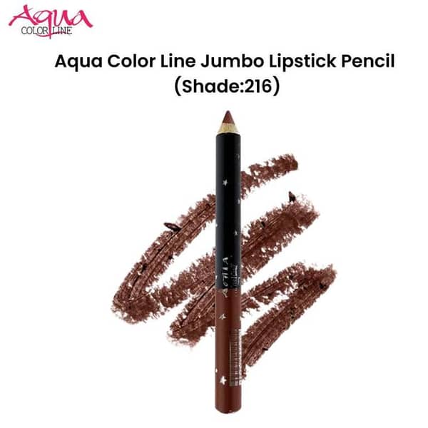 Aqua Color Line Jumbo Lipstick Pencil in Shade 216 for Defining and Filling Lips