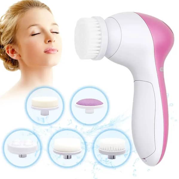 5-in-1 Electric Facial Cleanser and Massager by Skin, Includes Scrubber for Blackheads and Exfoliating Dead Skin