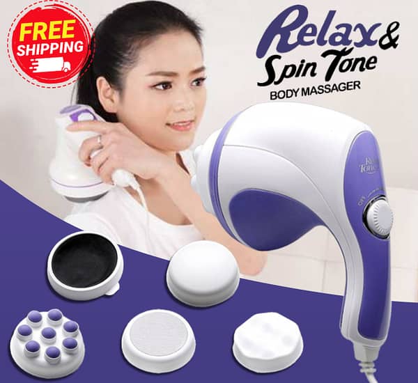 5-in-1 Relax and Spin Tone Massager by Relax - Versatile Full Body Device for Muscle Relief, Slimming, and Toning for Face, Back, Neck, Legs, and More