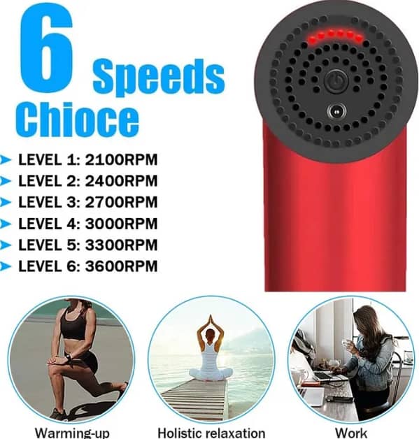 Pricetag Full Body Massager Machine with 6 Speeds and 4 Detachable Heads, Cordless Handheld Percussion Device for Muscle Relief and Relaxation