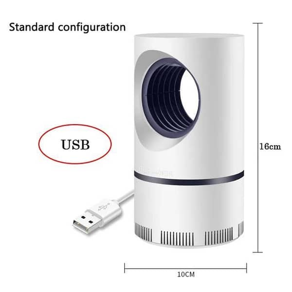 USB Electric Mosquito Killer Lamp with UV Photocatalytic Insect Trap - White