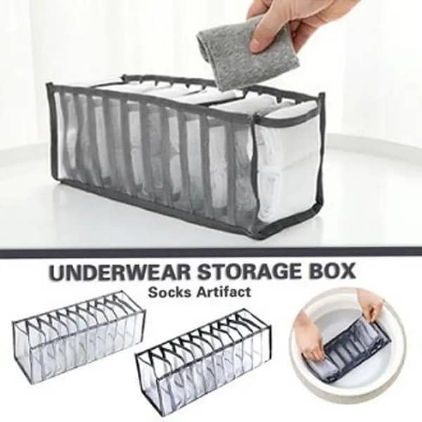11-Compartment Storage Bag for Underwear and Socks - Closet Organizer for Bras and Dormitory Use