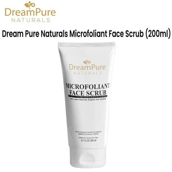 Dream Pure Naturals Microfoliant Face Scrub - 200ml Exfoliating Cleanser for All Skin Types
