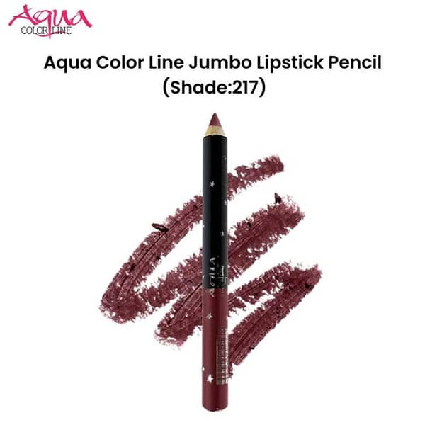 Aqua Color Line Jumbo Lipstick Pencil in Shade 217 for Precise Lip Lining and Full Coverage