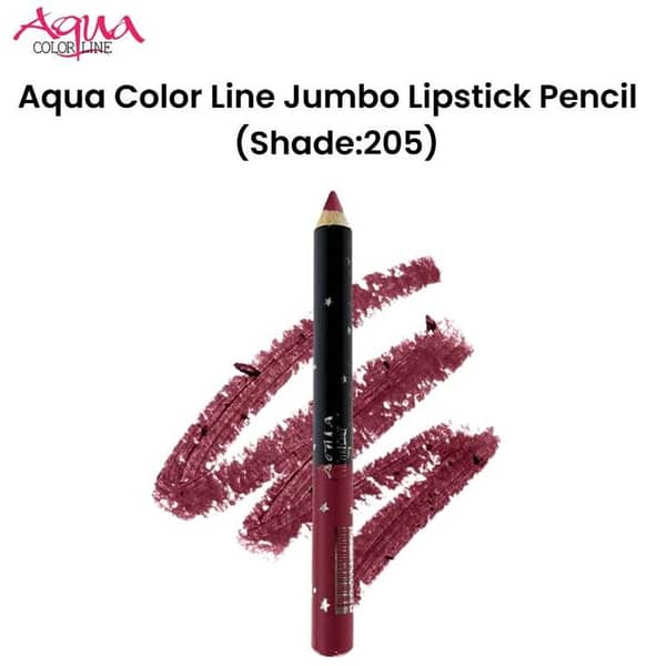 Aqua Color Line Jumbo Lipstick Pencil in Shade 205 for Defined Lips