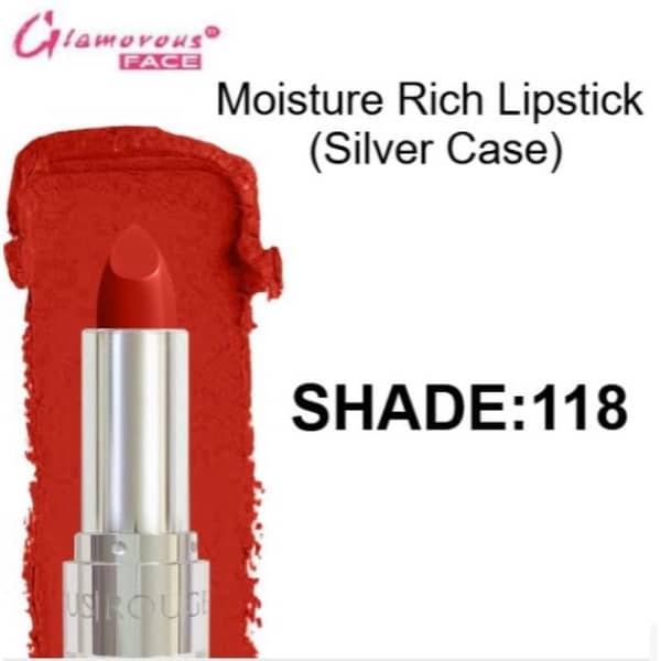 Glamorous Moisture Rich Lipstick - Shade 118 for Hydrated and Vibrant Lips