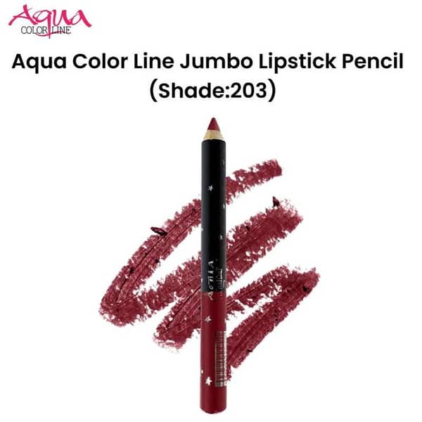 Aqua Color Line Jumbo Lipstick Pencil in Shade 203 for Precise Lip Application