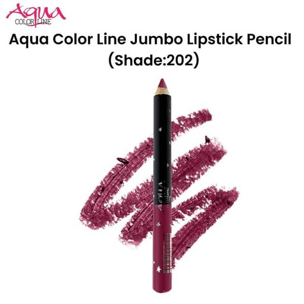 Aqua Color Line Jumbo Lipstick Pencil in Shade 202 for Easy Application and Long-Lasting Color