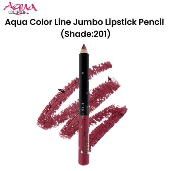 Aqua Color Line Jumbo Lipstick Pencil in Shade 201 for Precise Application and Rich Color